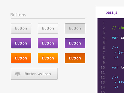 Buttons & Code - Web UI button states buttons code collective ray ui ui kit user interface