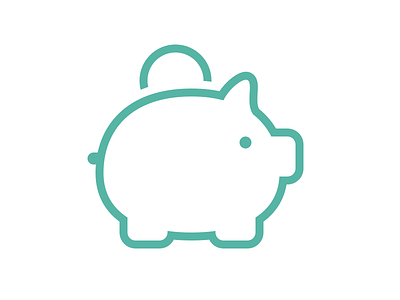 Piggy Bank coin hairline icon ios7 money pig piggy bank