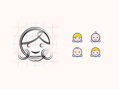 Babymore brand exploration baby brand exploration branding grid icon sketch