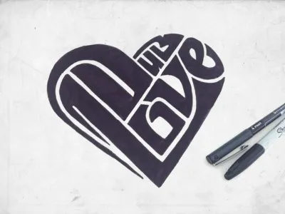 Dub Love Heart - Ink In heart ink logo typographic