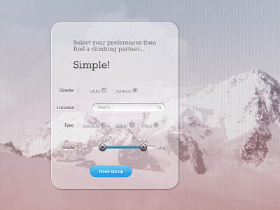 Climbers User Interface design interface ui web