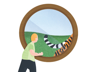 Zoo illustration kid tiger zoo