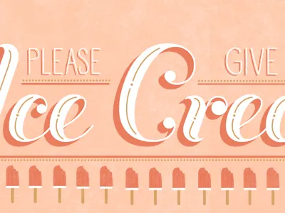 Ice cream card hand lettering ice cream lettering poster process summer type typography