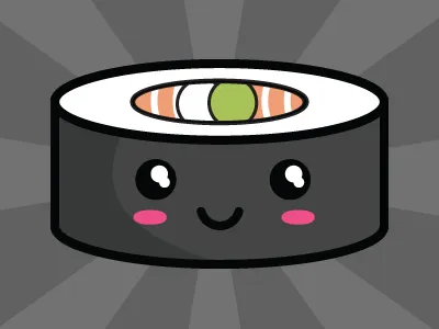 Sushi food japanese kawaii sushi vector wasabi