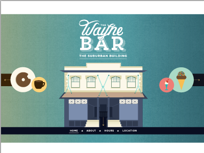 website for wayne bar. branding contact interactive website