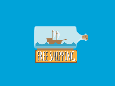 Free Shipping flat design logo
