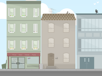 Street Corner Illustration flat illustration