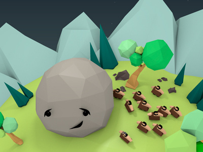 Rock & Cavemen 3D Thingy 3d cavemen low poly
