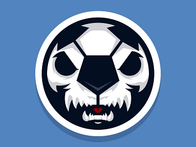 monstergoal angry ball mad monster soccer soccerball sport logo tounge vector