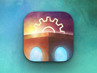 Genesis Project App Icon app apple ios ios7 iphone paint robot sunset texture watercolor
