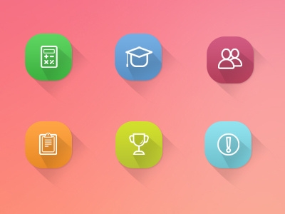 Icons colors flat icon icons shadowe shadowed ui