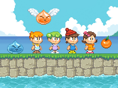 Orange Island WIP cute design game gaming illustration indie kawaii pixel retro sprite