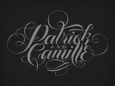 Patrick & Camille calligraphy invite lettering monogram typography wedding