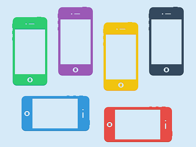 Flat iPhones flat indesign ui wireframe