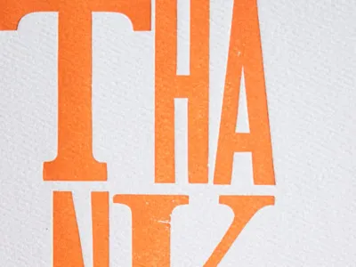 Thank You letterpress thank you type woodblock
