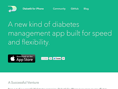 Headline app avenir diabetik green iphone light simple thin website white