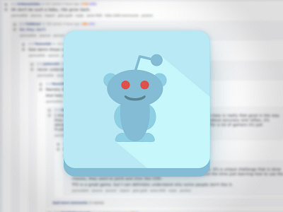 Flat reddit Icon flat icon long shadow reddit