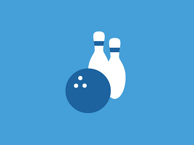 Bowling Icon ball blue bowling flat icon minimal pins