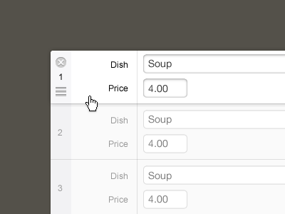 Soup grid matrix perch pictos repeater table