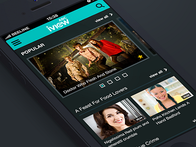 iView mobile app app flat halo lab heyllow interface ios iphone online stream tv video