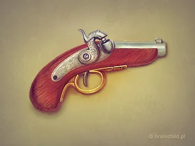 Small Pistol brainchild brainchild.pl concept art game design game icon game item icon icon designer item rafal urbanski rafał urbański weapon