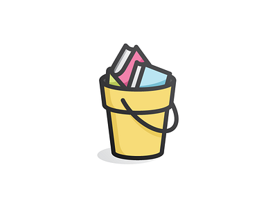 Bucket List book books bucket yellow