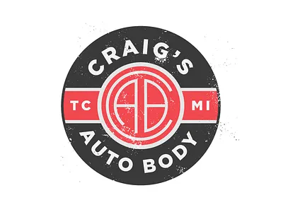 Craig's Auto Body Logo classic grunge identity logo type vector vintage