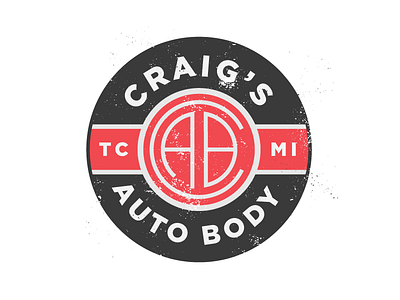 Craig's Auto Body Logo classic grunge identity logo type vector vintage