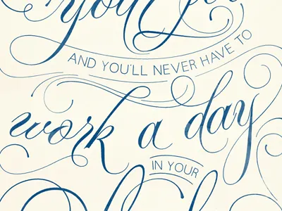 Love your Job lettering nina hunter quote type typography watercolour