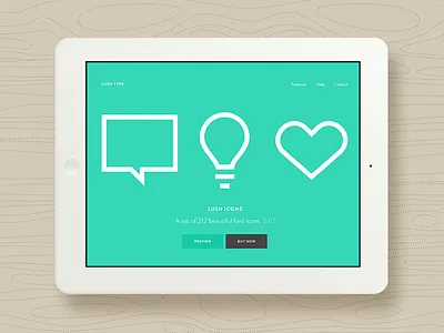 Lush Type clean flat font icons illustration ios7 typography