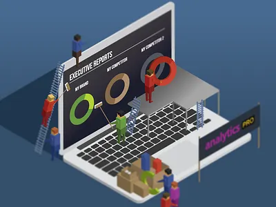 Maintenance Page WIP analytics illustration maintenance notebook people piecharts visual