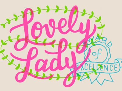 Lovely Lady brightcolors handlettering script