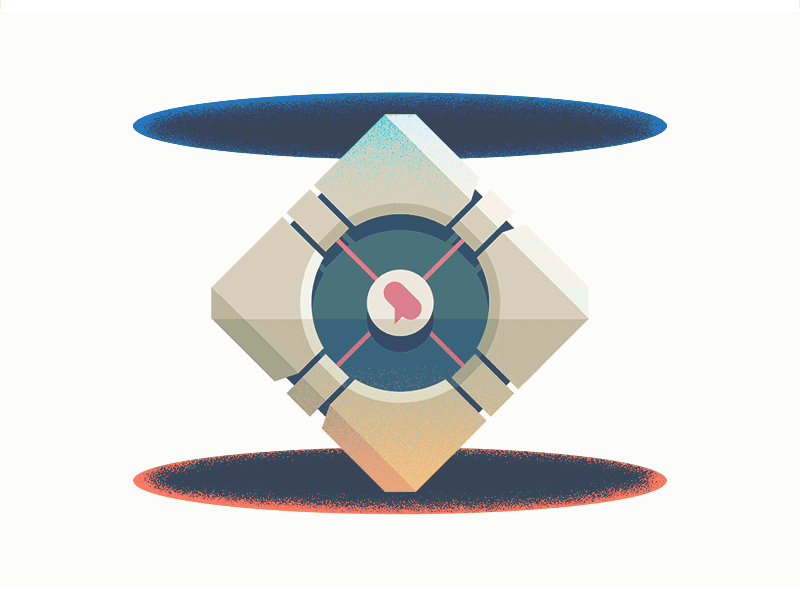 The Feedback Loop (GIF) feedback gif illustration loop portal weighted companion cube