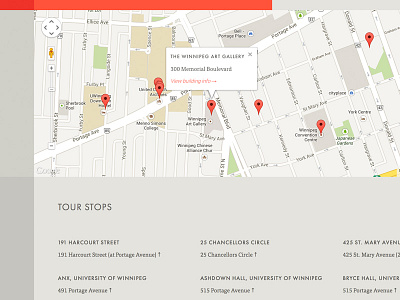 Tour Map architecture development grid hub list map tour website