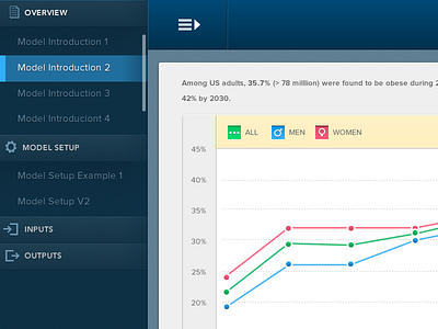 Side Navigation blue colors depth fresh tilled soil gradients ipad app side navigation ui design ux design