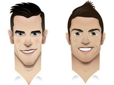 Gareth Bale and Ronaldo drawing football gareth bale illustration real madrid ronaldo soccer sport tottenham hotspur