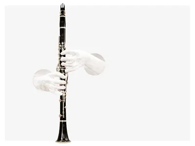 Music Deconstructed all white clarinet hands music photography