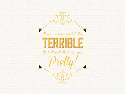 Wine Tag for a Gift label ornate typography wine