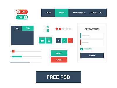 Free flatUI kit (.psd freebie) flat flat ui free psd freebie ui