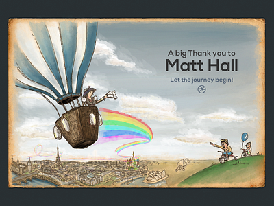 Thanks Matt Hall debut dribbble invite thanks