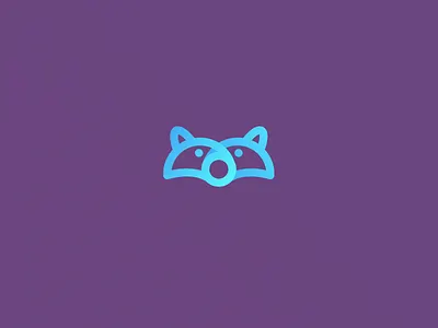 Racoon Icon. animal art blue fun icon idea line logo mark purple racoon wip