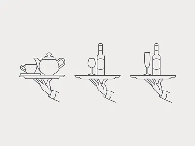 Service Icons brunch champagne drinks food icon icons lineart lines restaurant service vector wine