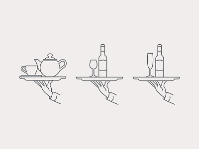 Service Icons brunch champagne drinks food icon icons lineart lines restaurant service vector wine