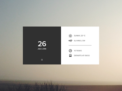Today black bus date day icons photograph settings tasks today weather white widget
