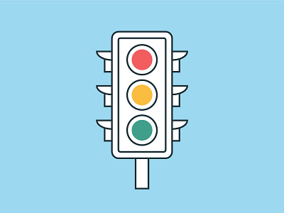 Traffic Light Icon flat go icon illustration light lines minimal simple stop stroke traffic