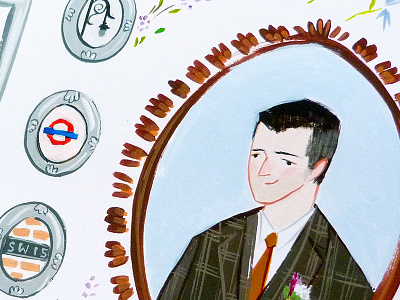 Stephen frame illustration ireland london portrait tie underground wedding