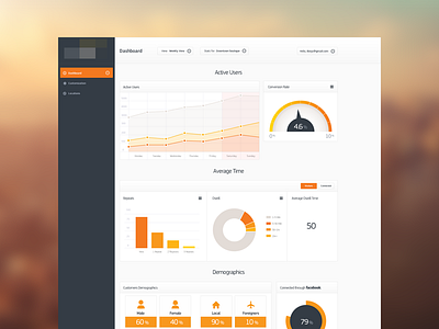 Dashboard dashboard graph orange speedometer
