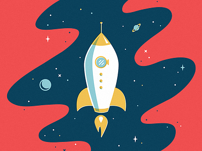 Rocket illustration kids rocket space spaceship stars