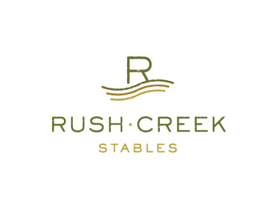 Proposed Rush Creek Stables Logo brand logo san serif texture waves