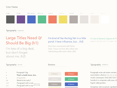 Style Guide buttons clean color grid guide style style guide typography web design